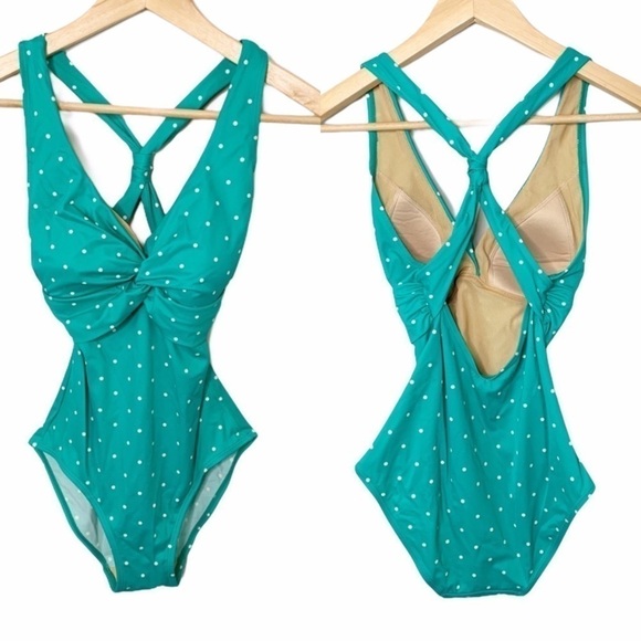 LL Bean Polka Dot One-Piece Swimsuit - Picture 2 of 6